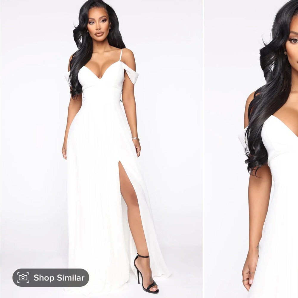 NEVER WORN TAG ON white maxi dress with lace detail back